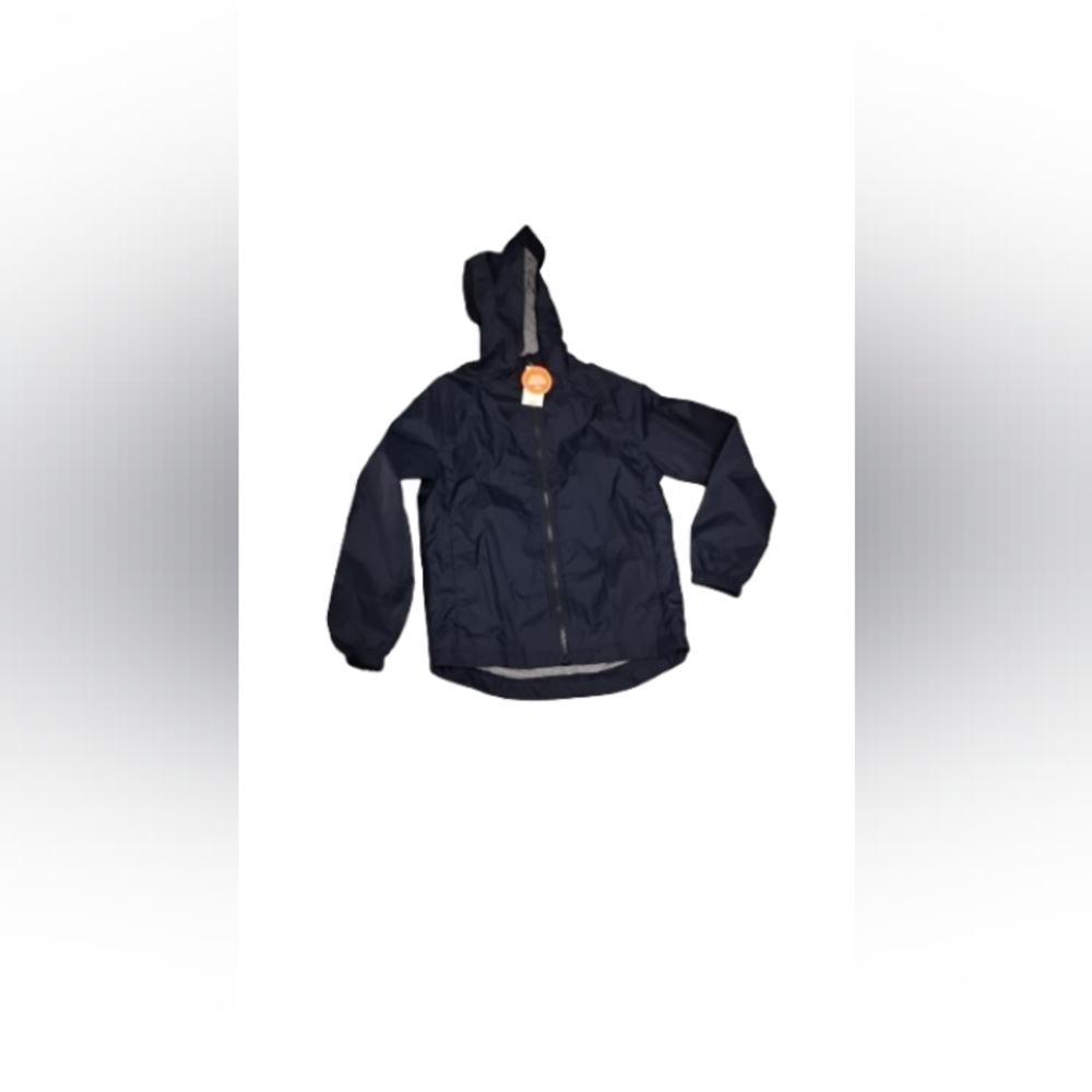 NWT Children Place Boys Water Wind Resistant Hooded Rain Coat Sz M 7/8
